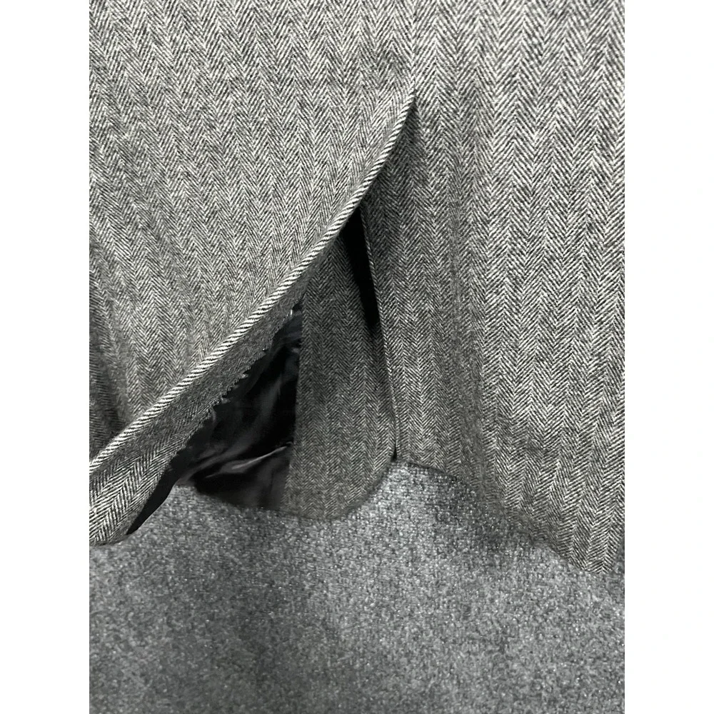 Gianfranco Ruffini Camel Hair Blend Gray Herringbone Sport Coat Blazer Mens 46 L